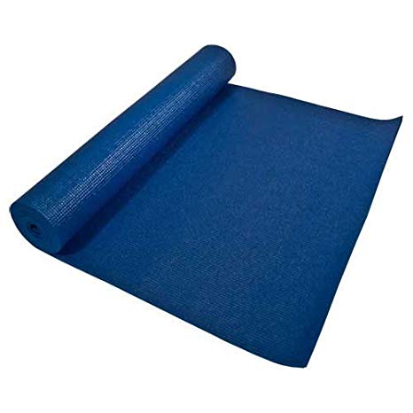 Royal blue OMSutra Studio Yoga Mat 6mm Deluxe by Alabaster, showing textured surface and cushioned thickness for yoga practice