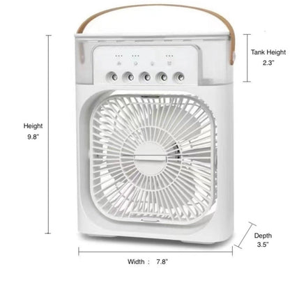 Yellow Pandora portable desktop air cooler fan for home and garden, compact and efficient cooling device shown on a desk.
