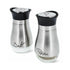 Stainless steel and glass salt and pepper shakers set, BPA-free, 4oz kitchen accessories by Yellow Pandora, with a sleek modern design.