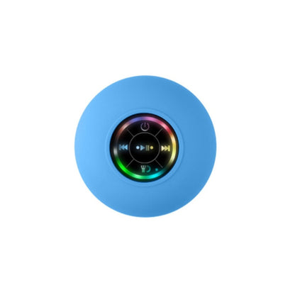 Mini waterproof RGB Bluetooth speaker by Yellow Pandora, showing colorful LED lights and compact design.