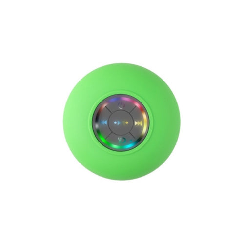 Mini Waterproof RGB Bluetooth speaker by Yellow Pandora, showing its compact design, colorful lights, and waterproof exterior.
