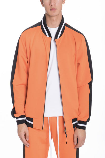 Lime Milo heavy weight solid track jacket for activewear, featuring a comfortable fit and durable fabric in a sleek design.