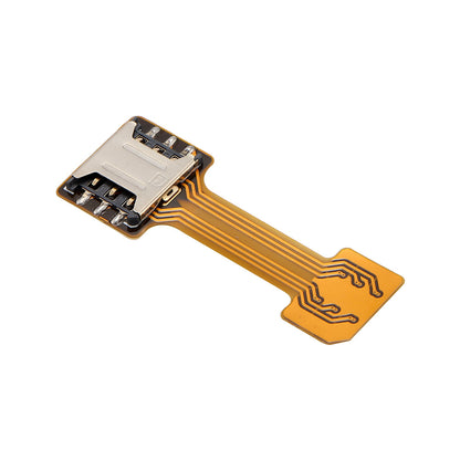 Teal Simba hybrid double dual SIM card and Micro SD adapter for mobile devices, shown in close-up view.