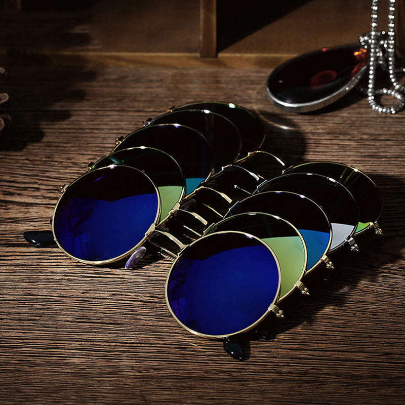 Vintage Teal Simba sunglasses with metal frame, stylish and classic eyewear perfect for fashion-forward looks.