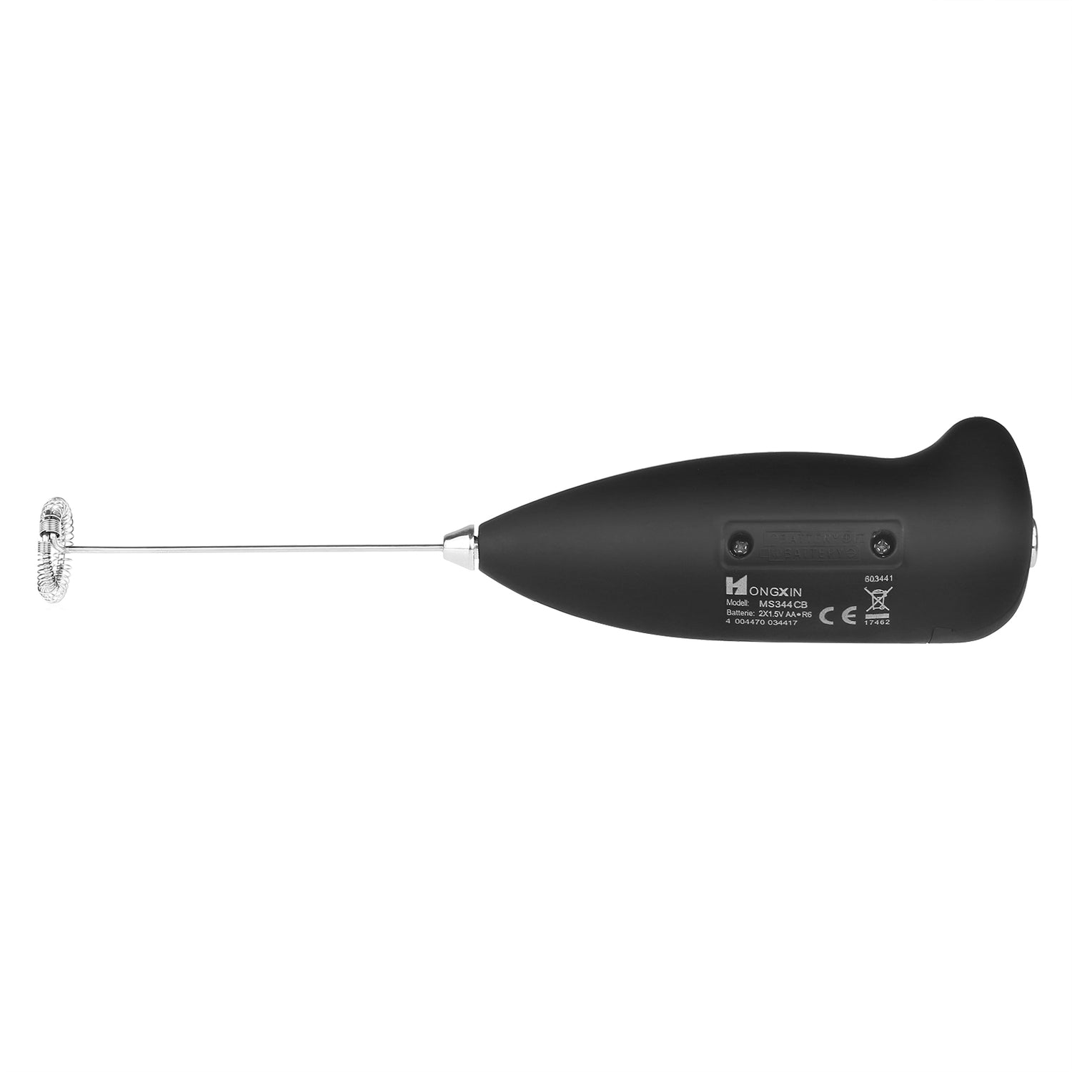 Stainless steel milk frother and foamer blender by Teal Simba, compact kitchen device for creamy milk foam.