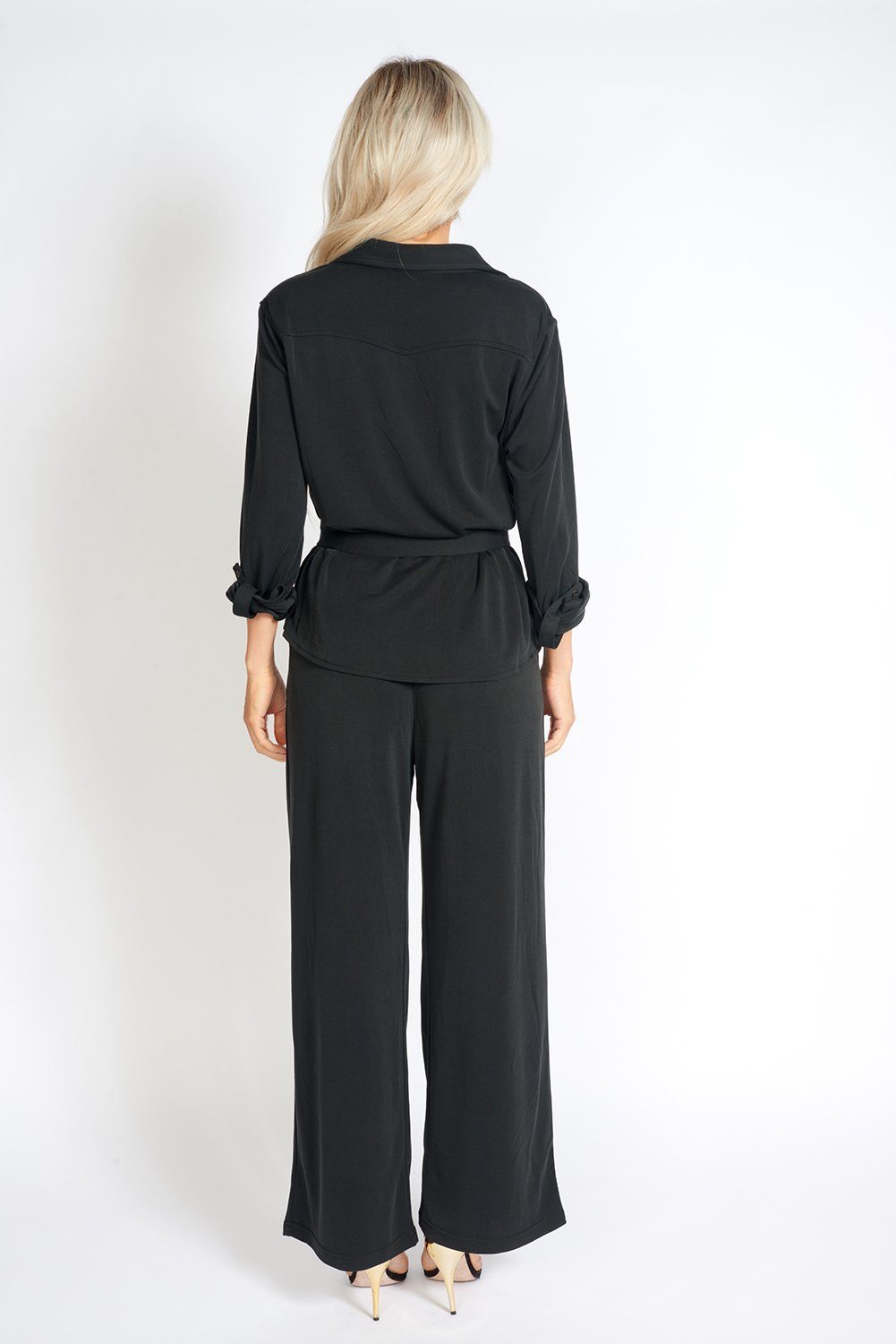 Black wide-leg pants from Azure Thanatos, women&