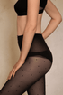 Silver Daedalus plumetis recycled polyamide tights, lingerie and underwear, featuring delicate plumetis pattern on sheer fabric.