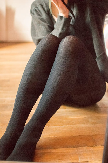 Warm winter wool tights by Silver Daedalus featuring soft merino wool, perfect for cozy cold-weather wear.