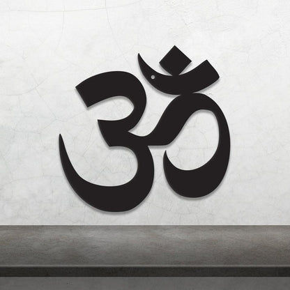 Canis Minor metal wall art featuring the Om symbol, decorative home and garden wall decor with intricate design.