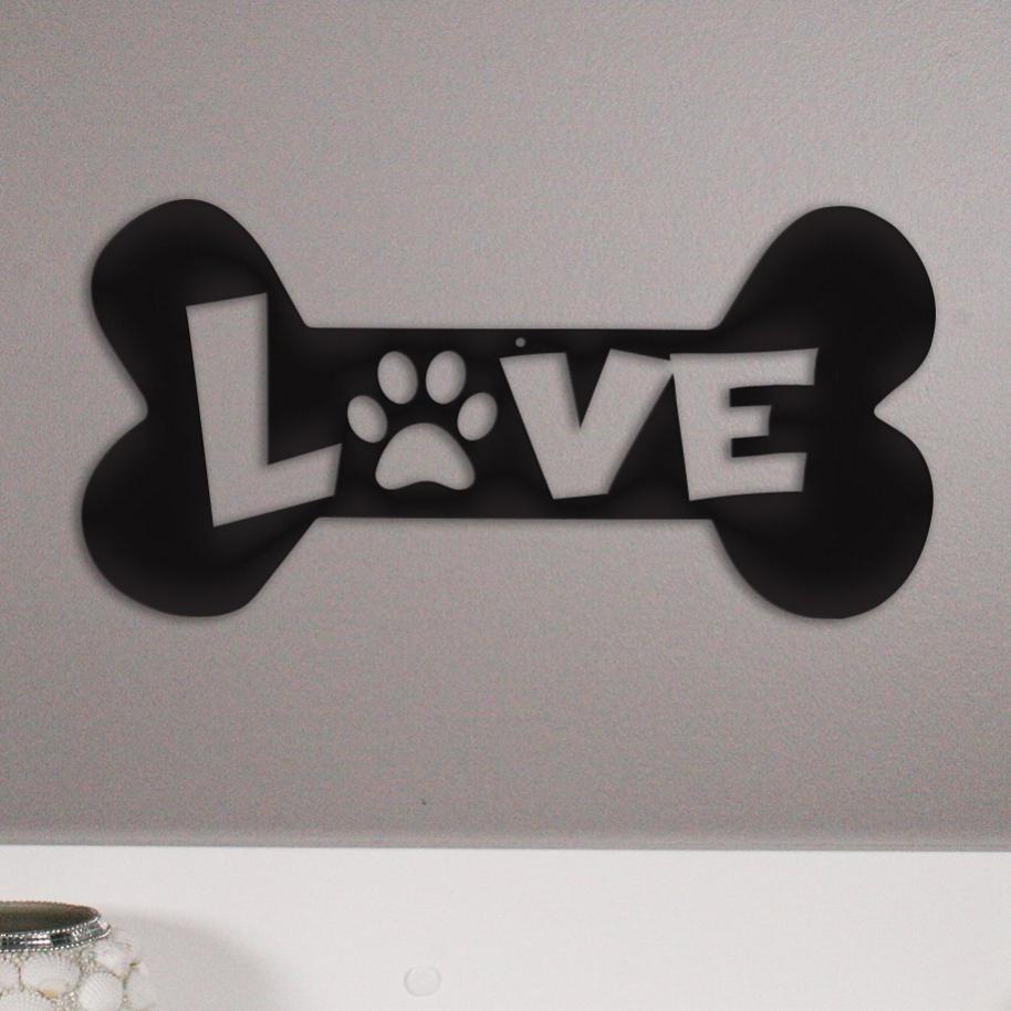 Canis Minor Puppy Love metal wall art decor featuring a playful puppy design for home and garden interior decoration.