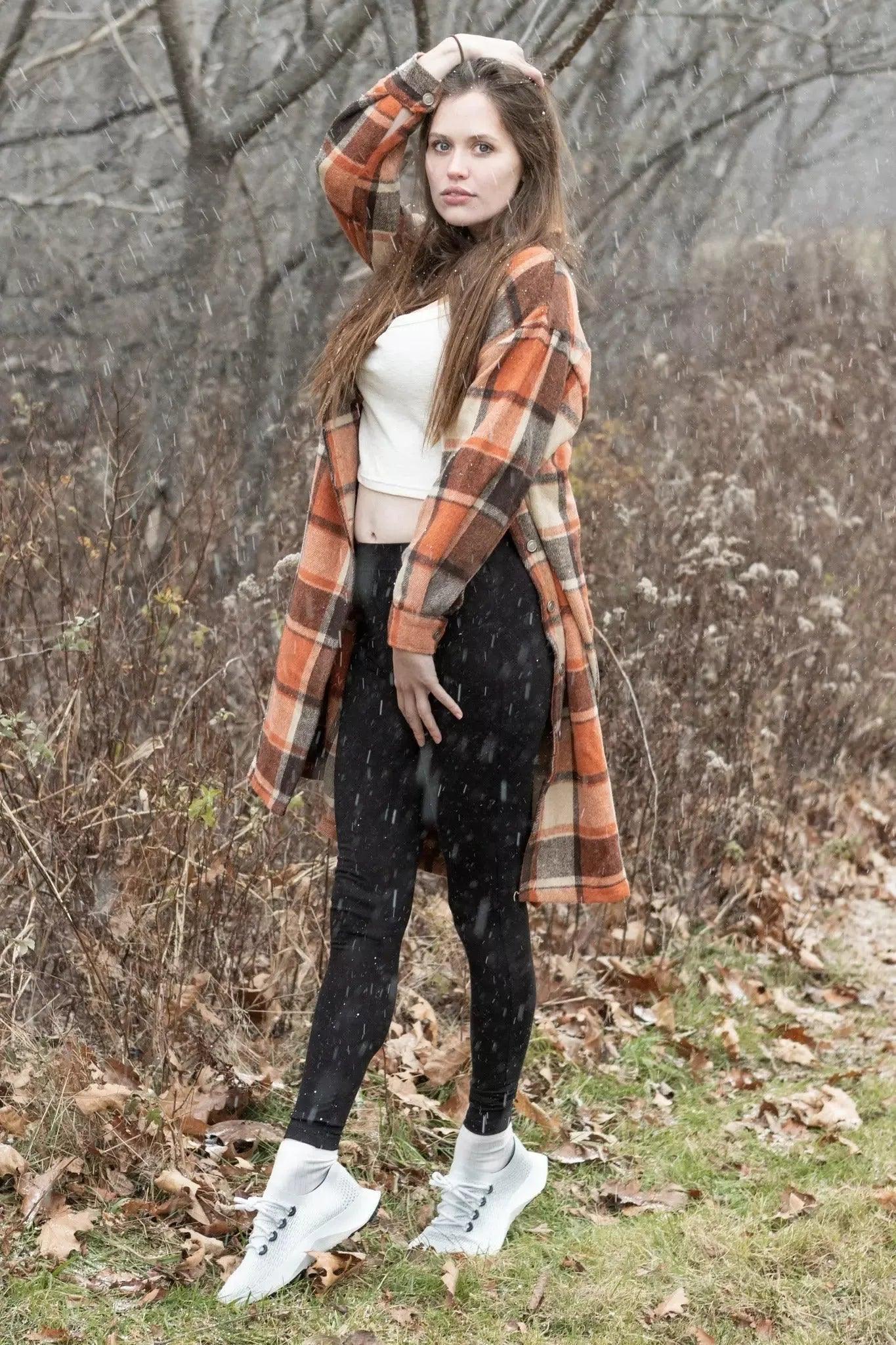 Pets wearing Burgundy Perses oversized plaid long shacket, cozy and stylish pet shacket with a plaid pattern.