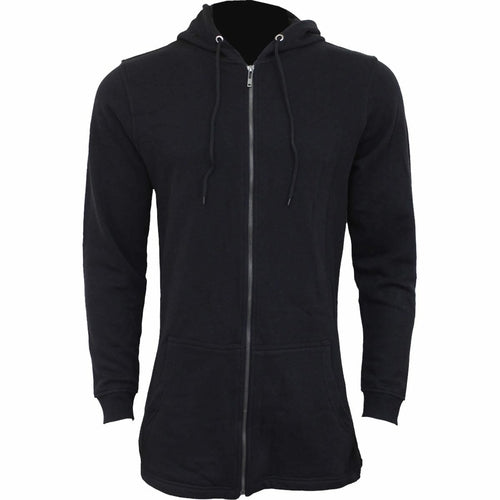 Black Jasper Gothic Rock ladies fish tail full zip hoody with zip sleeve, black fashion hoodie with gothic style details.