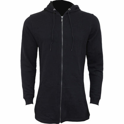Black Jasper Gothic Rock ladies fish tail full zip hoody with zip sleeve, black fashion hoodie with gothic style details.
