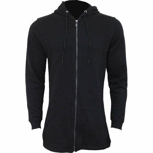 Black Jasper Gothic Rock ladies fish tail full zip hoody with zip sleeves, black fashion accessory with gothic style details.