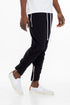 Black gathered bomber pants by Lime Milo, featuring a relaxed fit and elastic waistband, displayed on a neutral background.