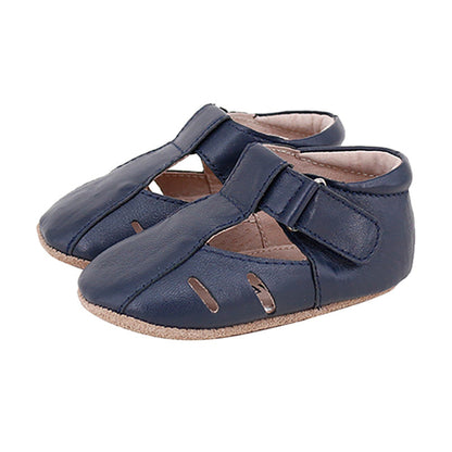 Rose Chestnut Dakota Baby &amp; Toddler First Walker Shoes in navy, soft footwear for infants with velcro straps and comfortable soles.