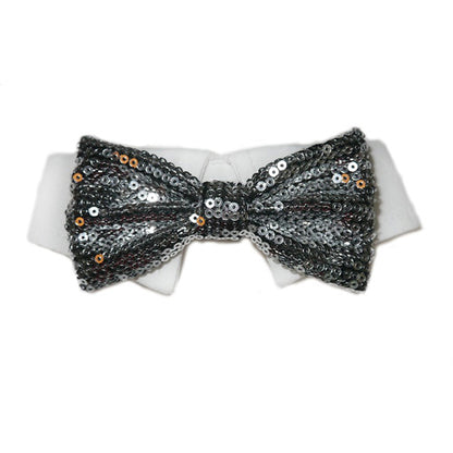 Lime Aeneas Sparky pet bow tie in vibrant colors, stylish accessory for dogs or cats, shown on a pet.
