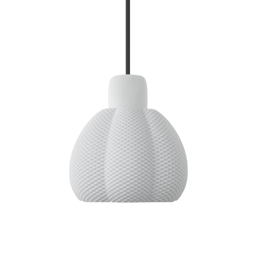 Black Celeste Light Pendant Lamp by Azure Pontus, modern lighting fixture with sleek design, hanging from a ceiling.