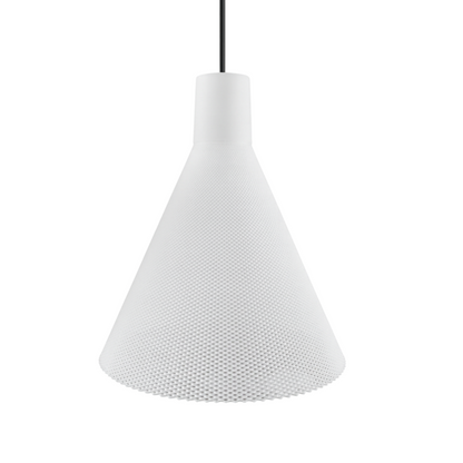 Black Conea Light Pendant Lamp by Azure Pontus, modern lighting fixture with sleek design, hanging from the ceiling.