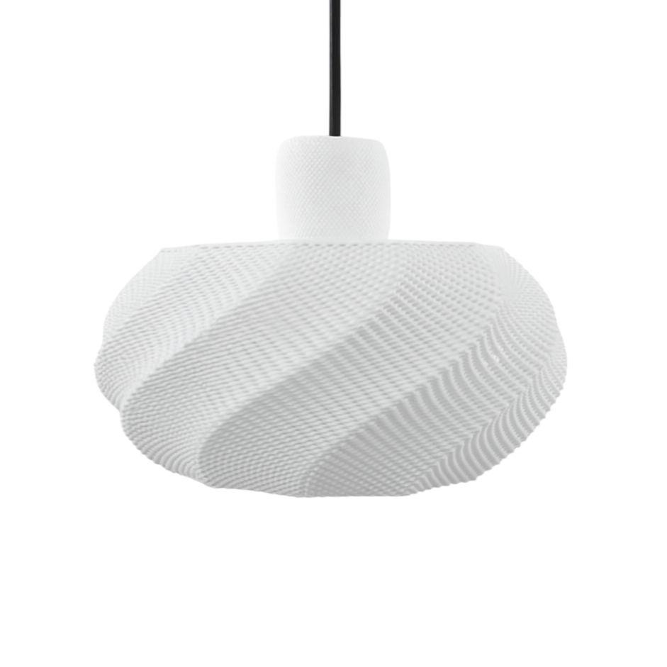 Black Twist Glow pendant lamp by Azure Pontus, modern lighting fixture with a sleek, twisted design for stylish home or office illumination.