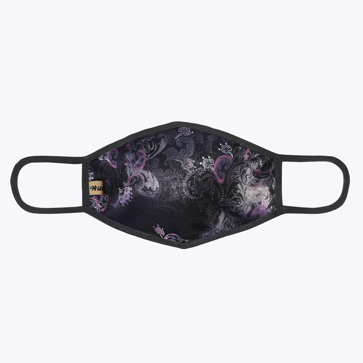 Olive Crius Purpler DaCover 3-layered face cover for women, showing purple fabric with layered design and adjustable ear loops.