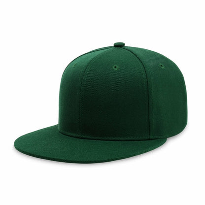 Crimson Hector classic flat bill snapback hat with adjustable fit and breathable polyester fabric, shown from a side view.