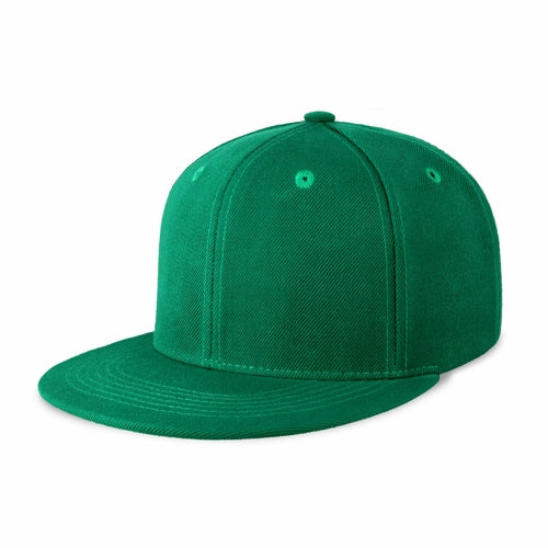 Side view of Crimson Hector classic flat bill snapback hat with adjustable polyester fit and breathable material.