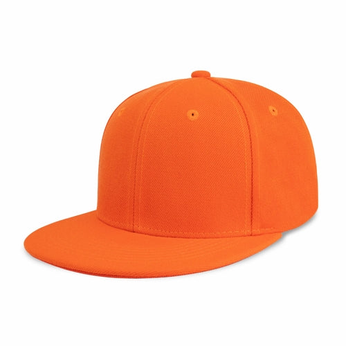 Crimson Hector classic flat bill snapback hat with adjustable polyester fit and breathable design, shown from side view.
