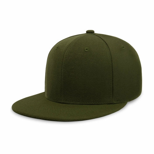 Crimson Hector classic flat bill snapback hat with adjustable fit and breathable polyester material, shown from side view.