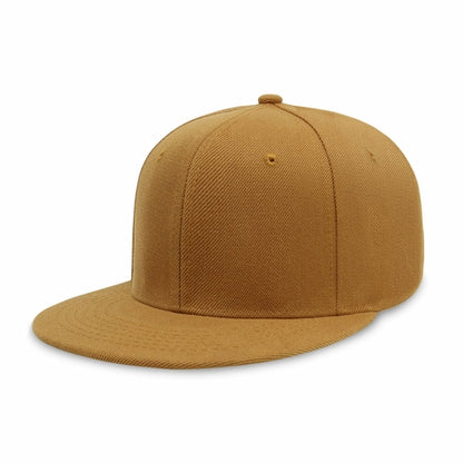 Side view of Crimson Hector Classic Flat Bill Snapback hat with adjustable polyester fit and breathable construction.
