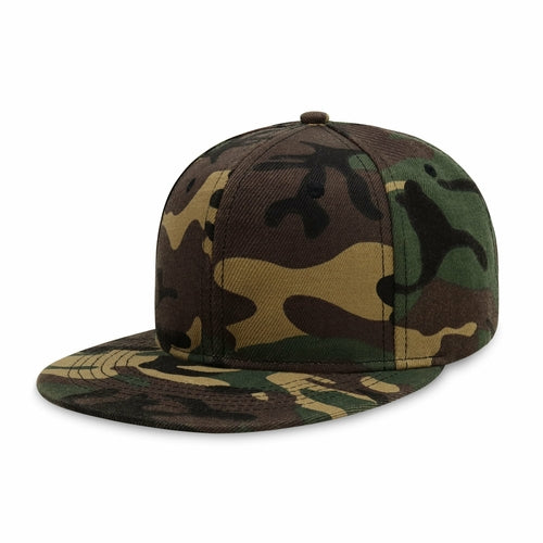 Crimson Hector classic flat bill snapback hat with adjustable fit and breathable polyester material, shown from a side view.