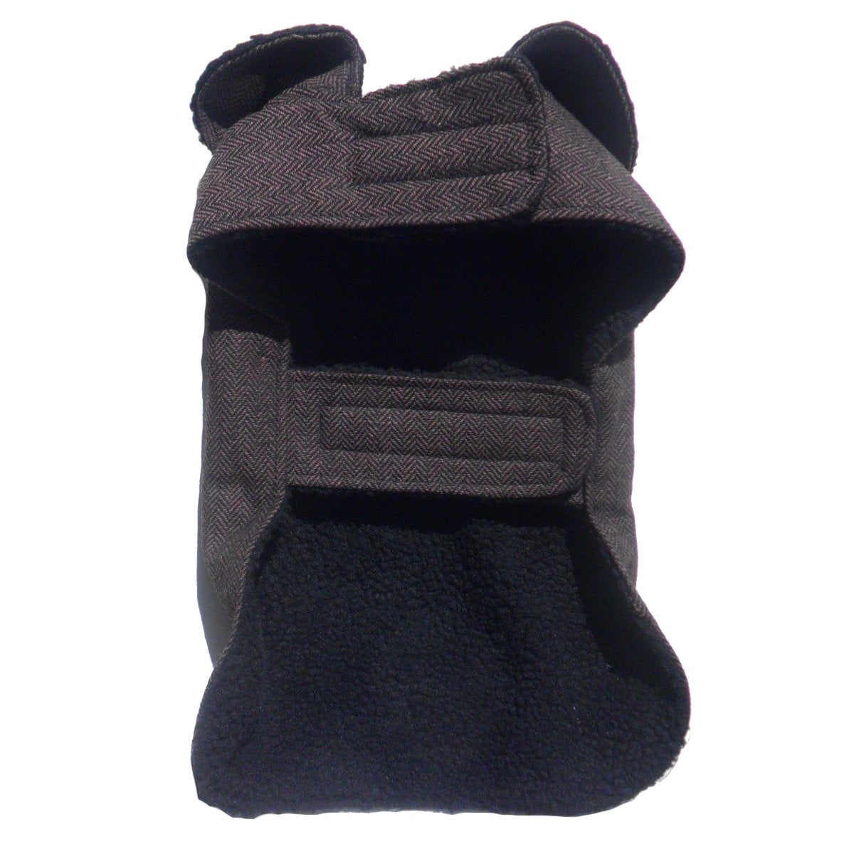 Salmon Oscar PA brown herringbone dog coat shown from the back, stylish petwear designed for warmth and comfort for dogs.