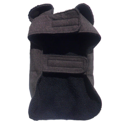Salmon Oscar PA brown herringbone dog coat shown from the back, stylish petwear designed for warmth and comfort for dogs.