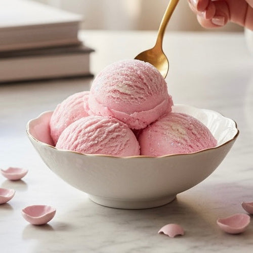 Organic Coco Butter and Coconut Milk foaming bath truffle by Emerald Tulsi, showing a luxurious, creamy bath product with coconut ingredients.