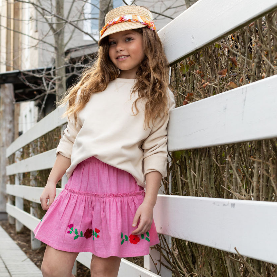 Pink Cari skirt from Sangria Abderus women&