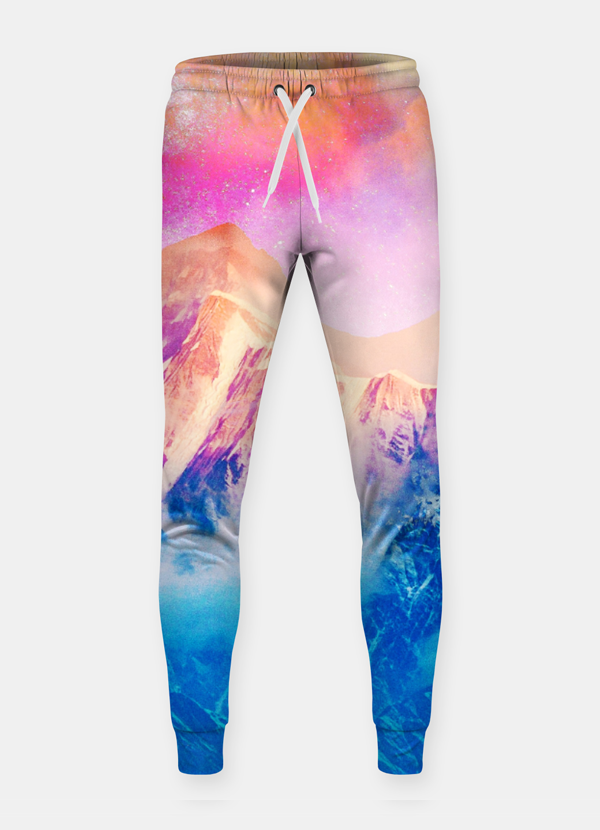 Pink Sky Joggers by Scorpius, soft pink athletic pants with comfortable fit and stylish design, shown on a model.