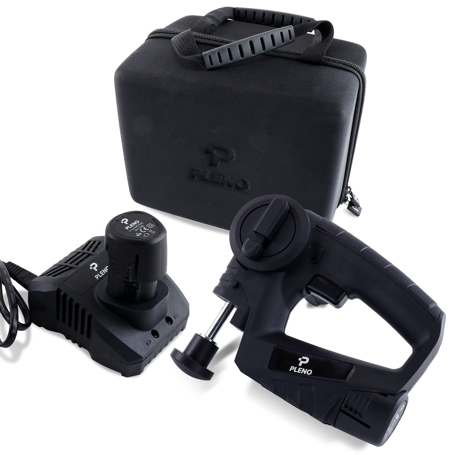 Mint Green Lily Pleno M2.0 handheld massage gun with packaging, designed for deep tissue therapy and muscle relaxation.