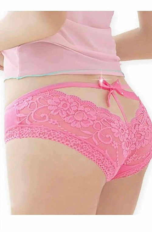 Pink sheer seductive panties for women by Harlequin Icarus, featuring delicate, transparent fabric and elegant design.