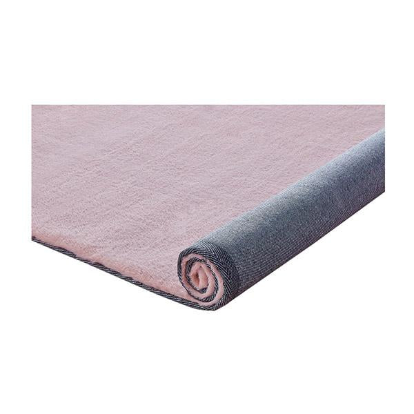 Dusty pink Pony Rectangle Rug by Amethyst Hera, soft textured home decor piece with geometric pattern, ideal for living rooms.
