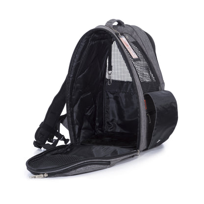 Pink Coconut 368 Adventure™ Backpack pet carrier with mesh sides and adjustable straps, designed for comfortable pet travel.