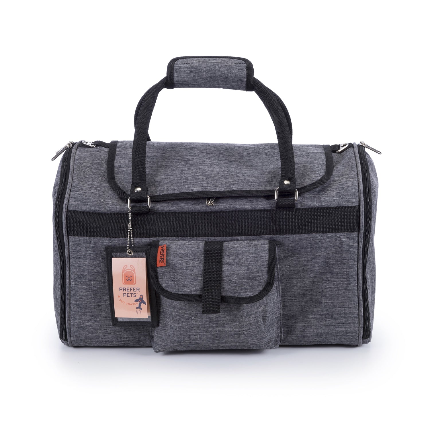 Pink Coconut 312 Hideaway™ Duffel pet carrier with mesh panels and adjustable straps, designed for comfortable pet travel.