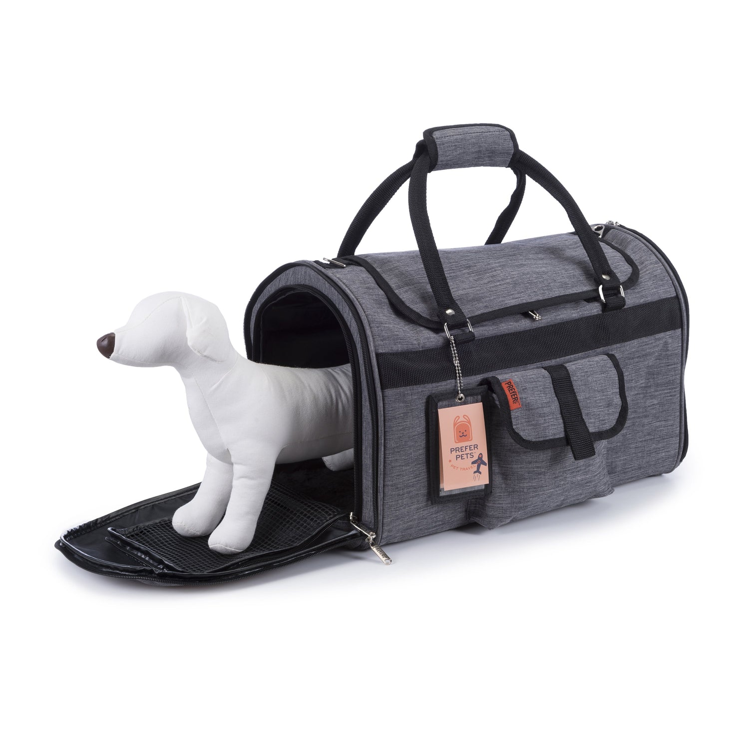 Pink Coconut 312 Hideaway™ Duffel pet carrier with mesh sides and shoulder strap for easy travel and comfort.