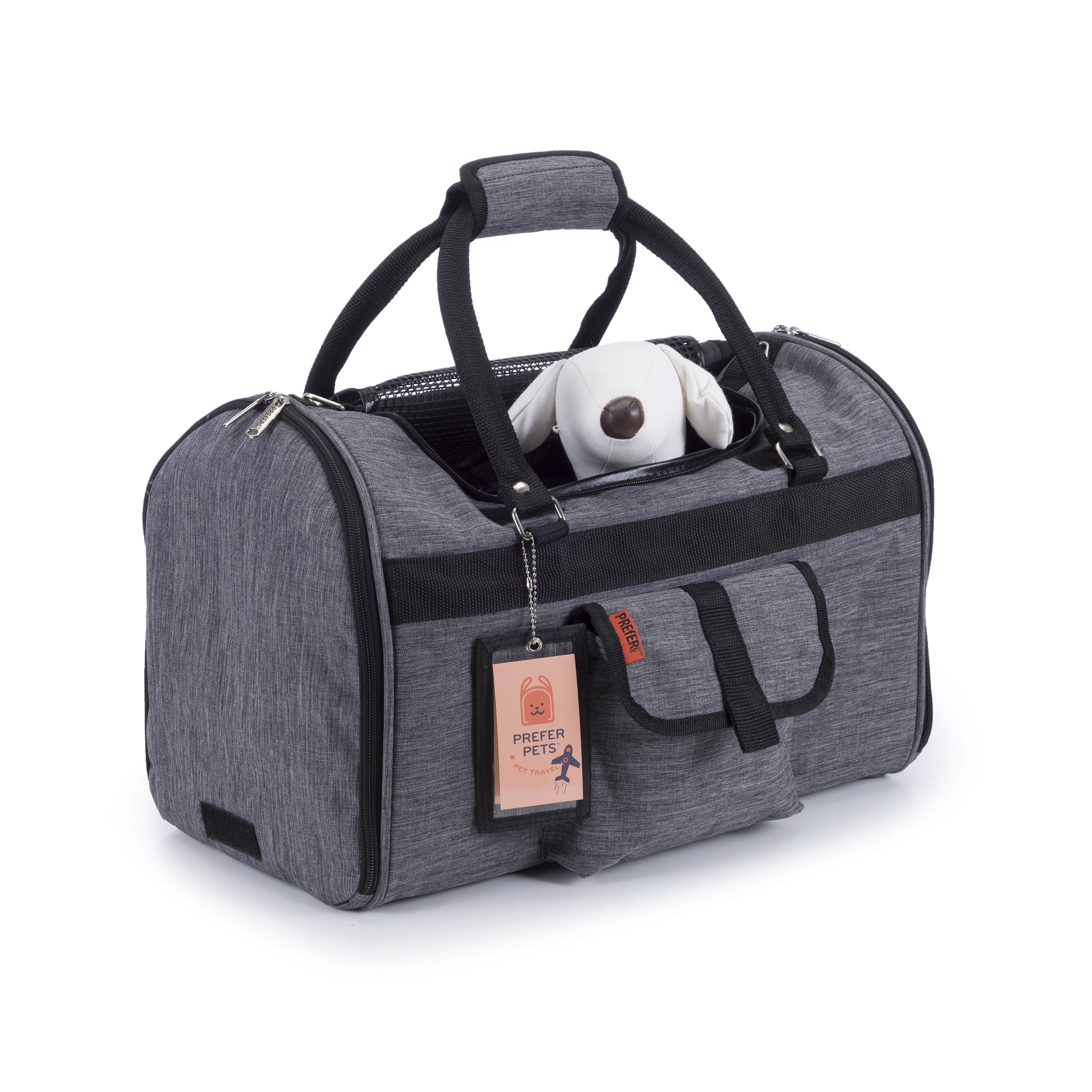 Pink Coconut 312 Hideaway™ Duffel pet carrier showing a soft, stylish bag with ventilation panels and top handles for easy carrying.