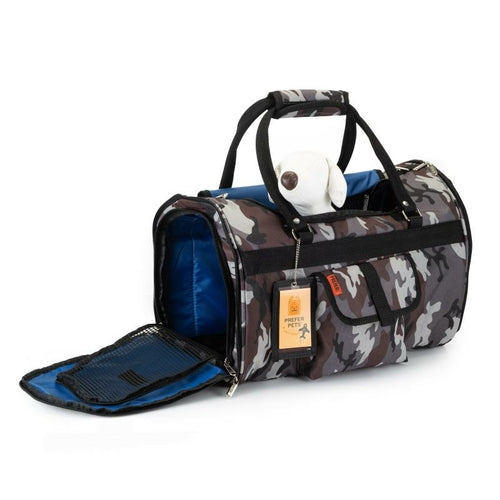 Pink Coconut 312 Hideaway™ Duffel pet carrier with mesh ventilation and padded shoulder straps for comfortable travel.