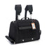 Pink Coconut 358 Hideaway™ Backpack pet carrier in black, showing side view with rolled-up front for easy pet transport.