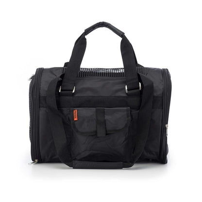 Black Pink Coconut 566 Jet Carrier pet carrier with mesh sides and top handle, designed for safe pet transportation.