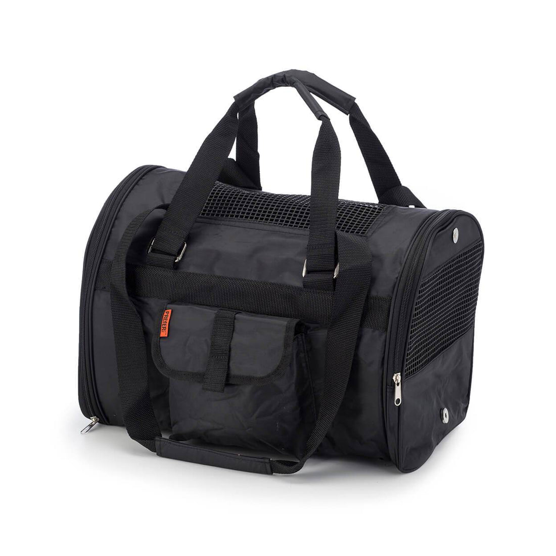 Black Pink Coconut 566 Jet Carrier pet carrier shown from a side view, designed for small pets with a secure closed door.