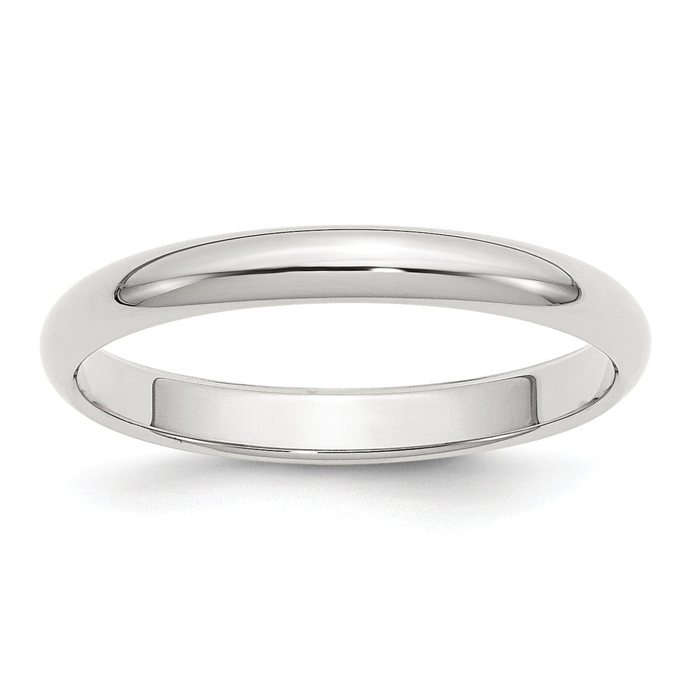 Sterling silver bridal ring from Rose Chloe, QWH030-10.5, 3 mm half-round polished band, elegant and smooth jewelry design
