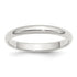 Sterling silver bridal ring from Rose Chloe, QWH030-10.5, 3 mm half-round polished band, elegant and smooth jewelry design