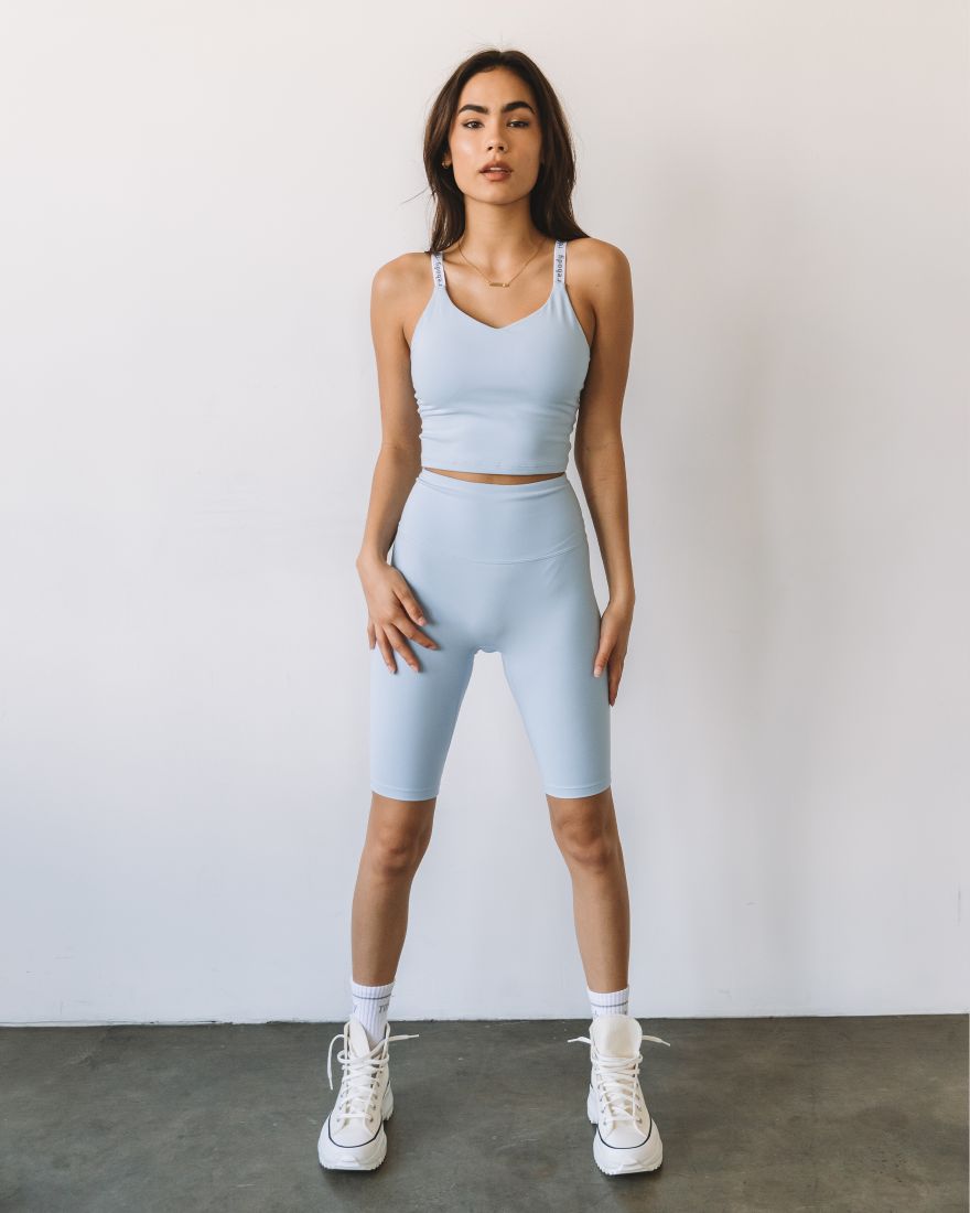 Light blue Maia Longline Bra by Lemon Molly, women&